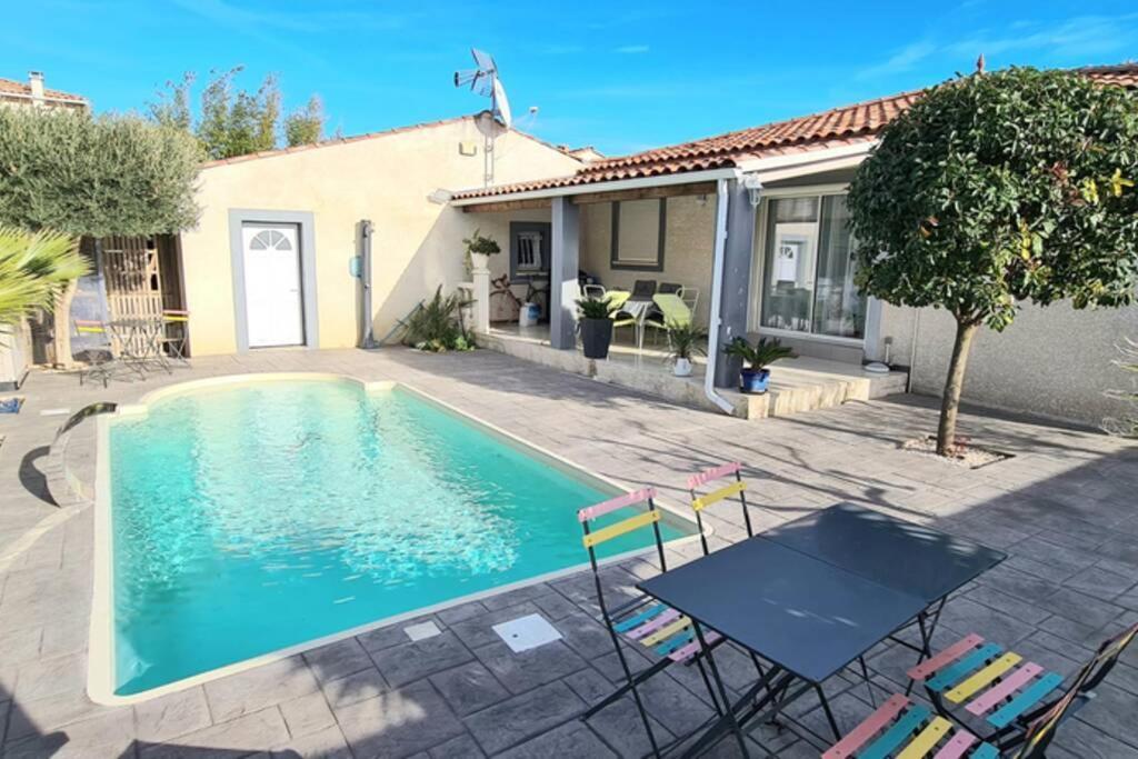 Villa Piscine De La Garrigue Florensac Экстерьер фото