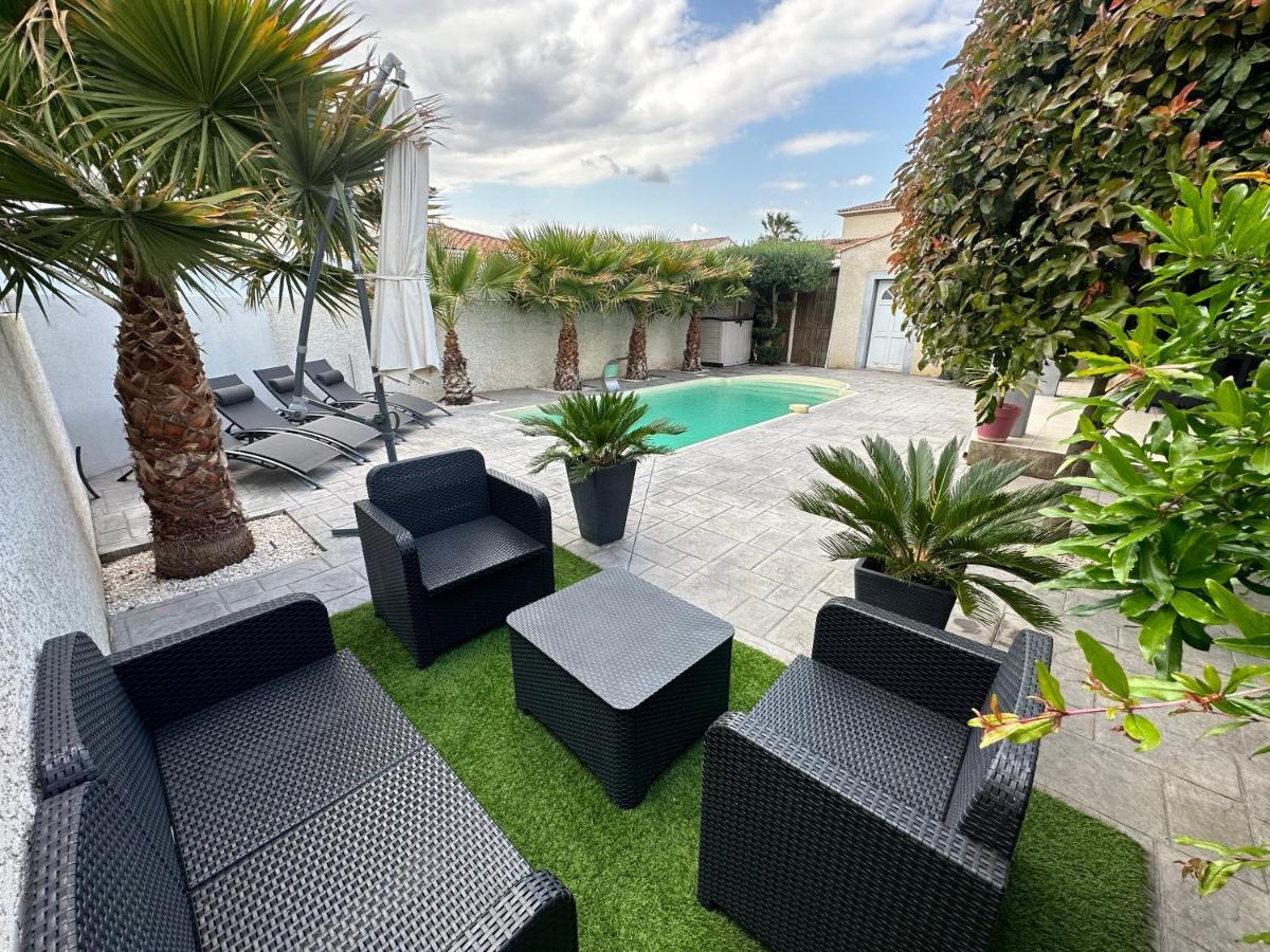 Villa Piscine De La Garrigue Florensac Экстерьер фото