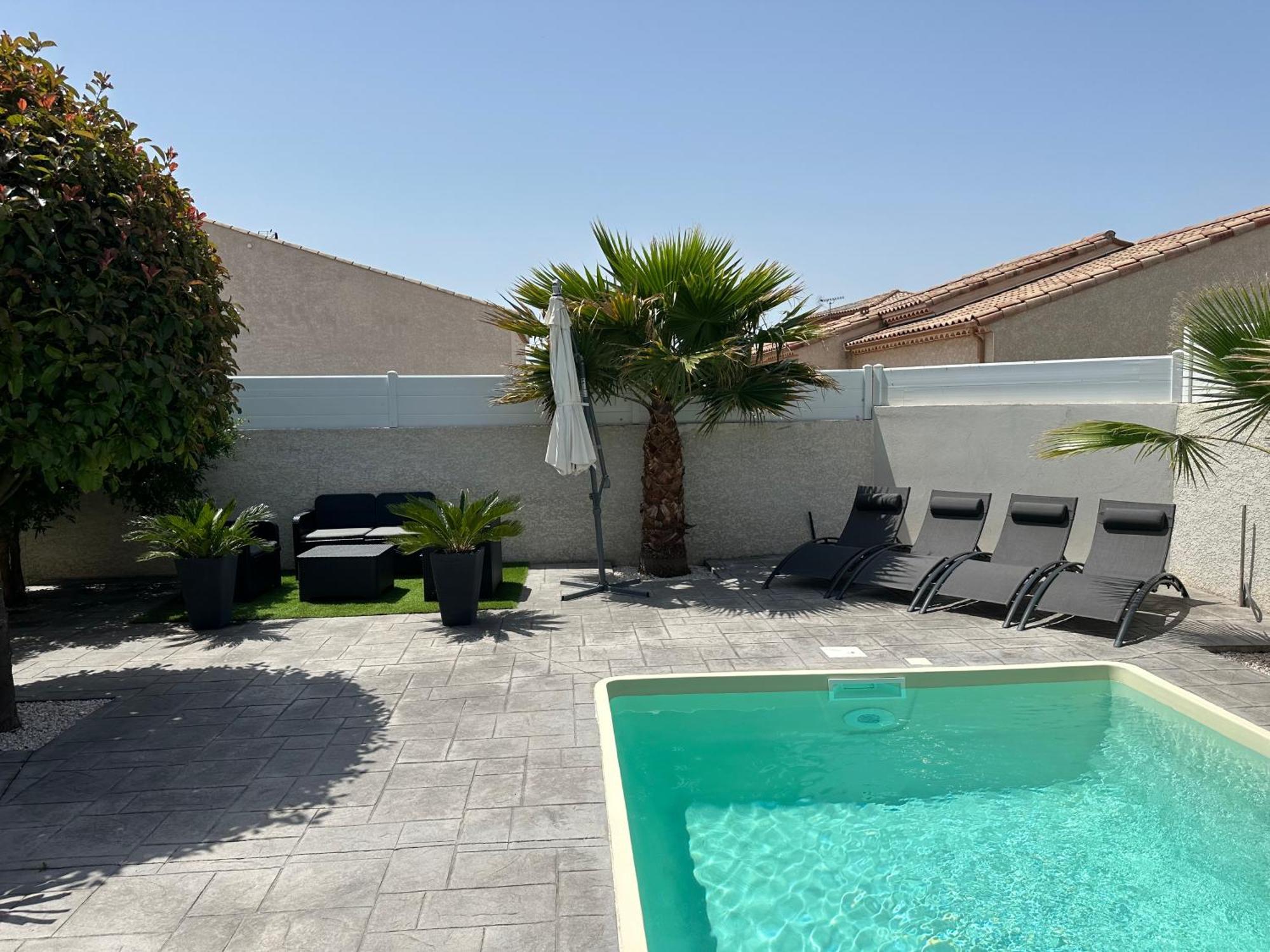 Villa Piscine De La Garrigue Florensac Экстерьер фото